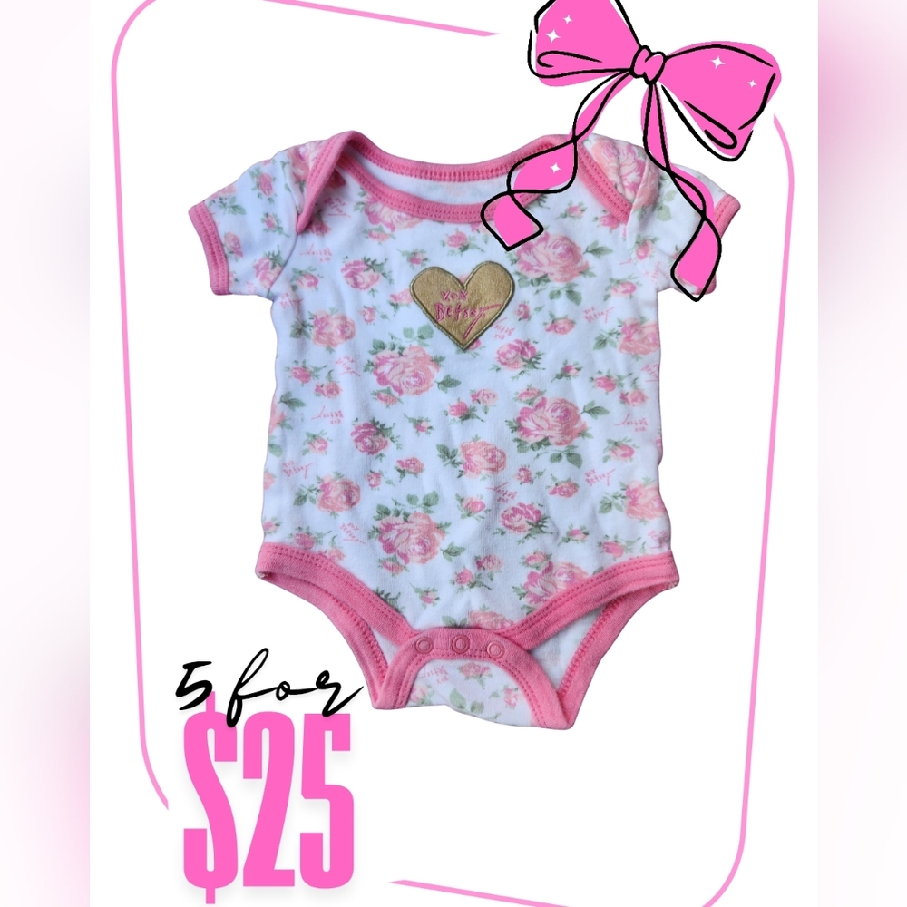 Floral Pink Baby Onesie